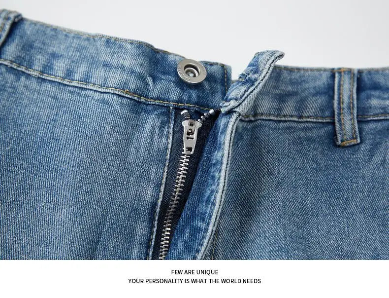 Retro Denim Pants Men's Jeans Loose Straight Casual Trousers Vintage Jeans Y2k Clothes Men's Pants Baggy Jeans Man  Four Seasons