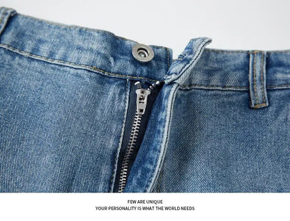 Retro Denim Pants Men's Jeans Loose Straight Casual Trousers Vintage Jeans Y2k Clothes Men's Pants Baggy Jeans Man  Four Seasons