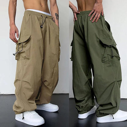 New Casual Pant Cargo Trousers Streetwear Wide Leg Sweatpant High Street Trendy Loose Versatile Straight Casual Pants 2pc Couple