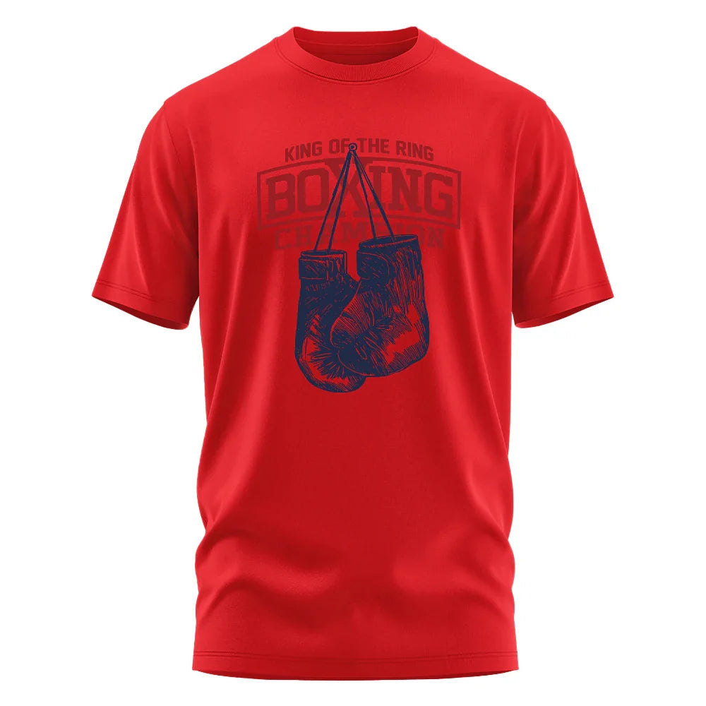 King of The Ring Boxing Champion Printed T Shirt for Men Women Vintage GYM Apparel Tops Tees