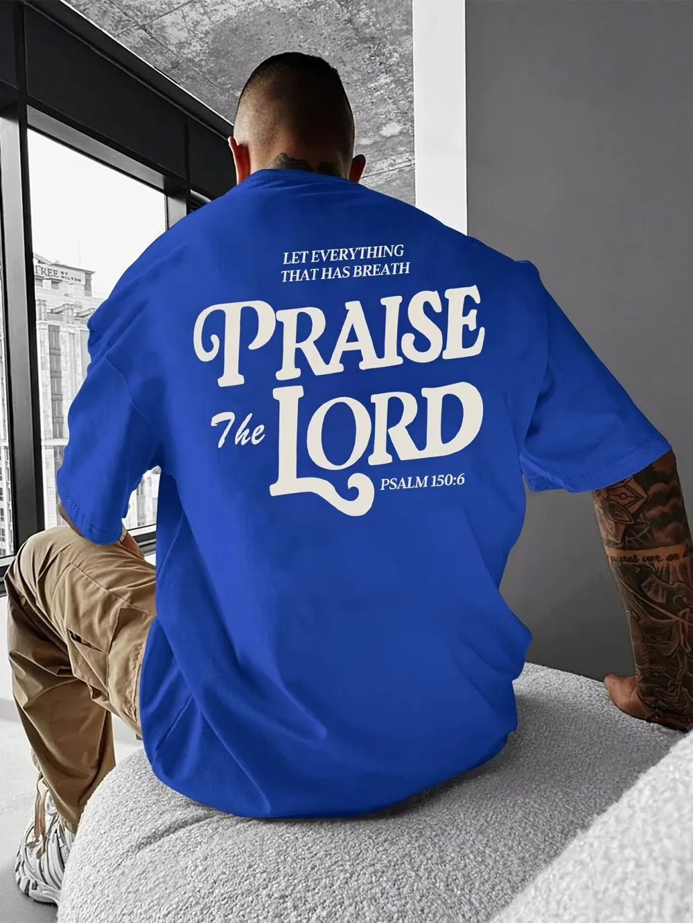 Fashionable Summer Men's Personalized Large Letter Printed Breathable and Comfortable Round Neck T-shirt Outdoor Urban High Stre