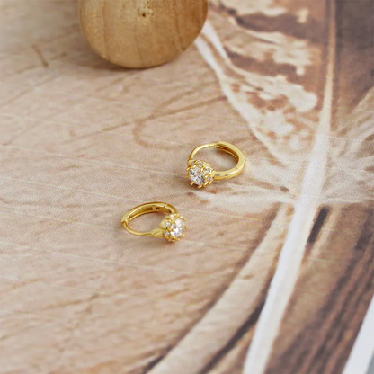 925 Sterling Silver Luxury Shiny Zircon Huggies Hoop Earrings for Women Fashion Elegant Charms Wedding Party Jewelry Gift