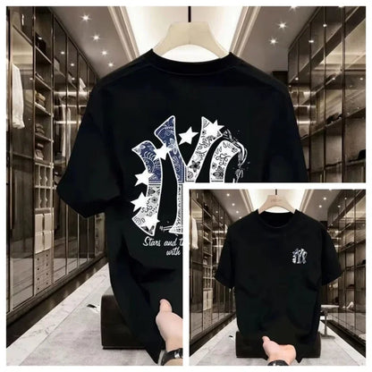 2026 New Trendy Street Brand Printed Men's Short-sleeved T-shirt - A Street-style Comfortable Summer Loose Men's T-shirt
