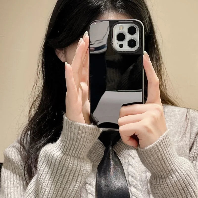 Luxury Makeup Mirror Phone Case For iPhone12 13 14 15 17Pro Max11 16Pro Max 17Pro iPhone Air 16Plus Hard Case MagSafe Compatible