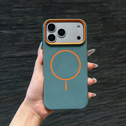 For iPhone 17 Pro Max 17 Air Case Magnetic Elephant Skin Pattern Ultra-thin Metal Lens Protection Wireless Charging Cover