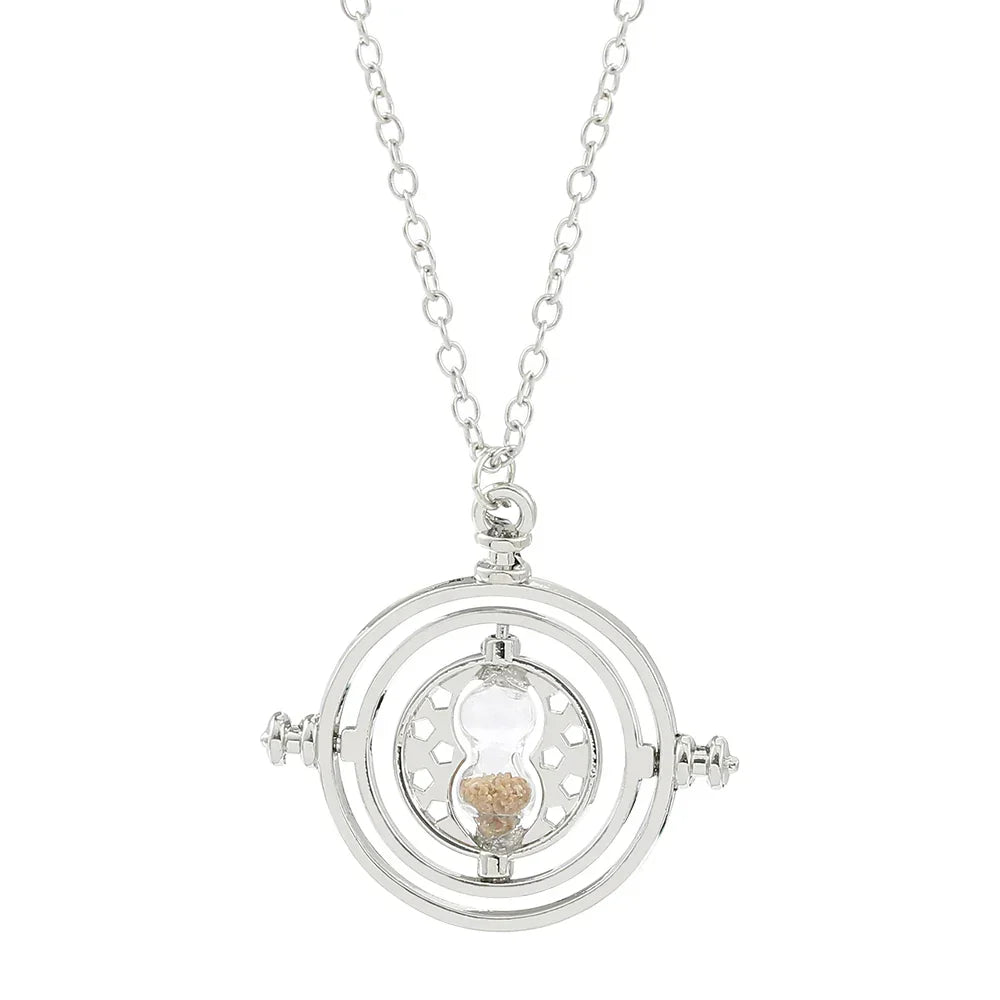 New Harried Time Necklace Timer Hourglass 360 Rotatable Potters Cosplay Props Astronomical Time Converter Magic School Fans Gift