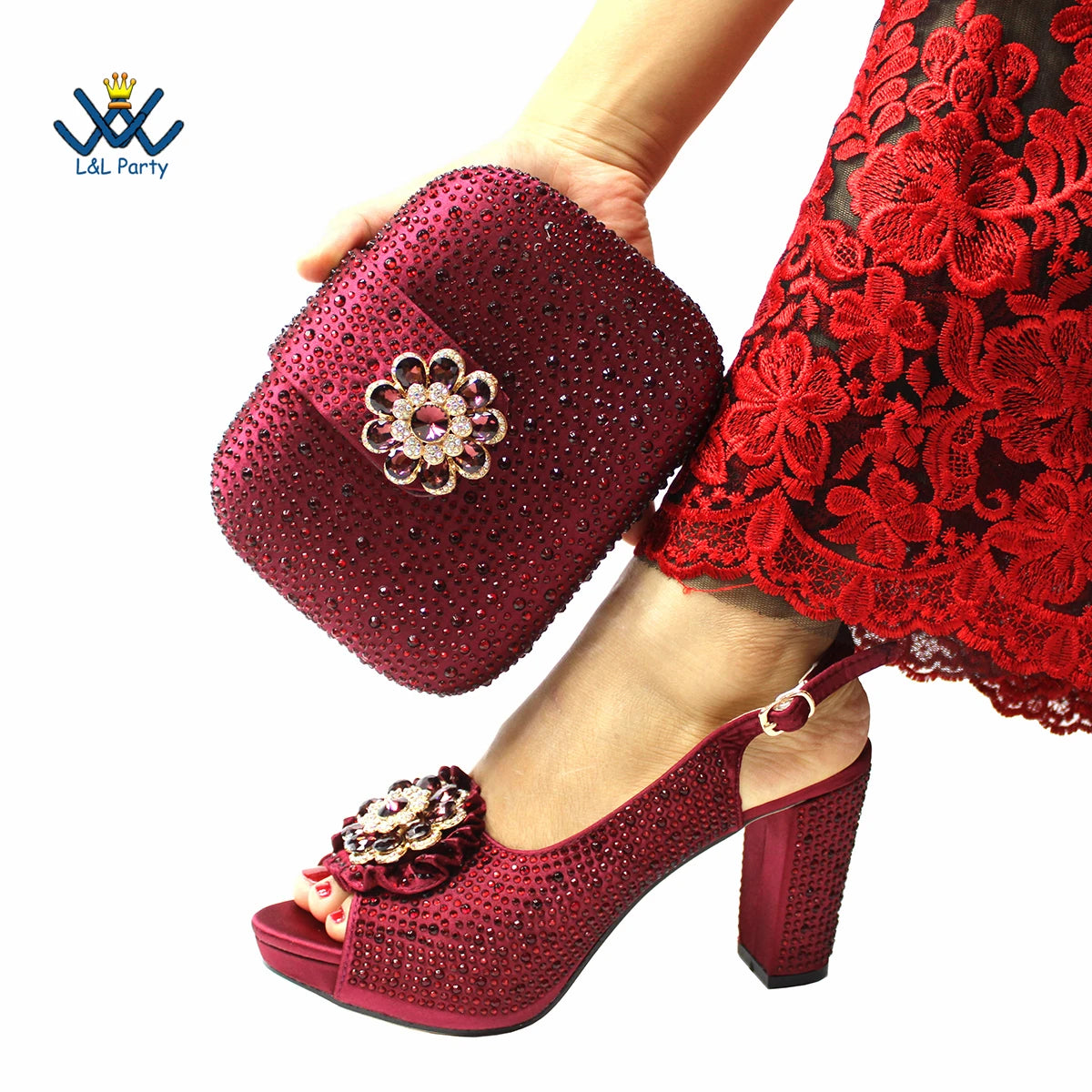 Latest African Women Shoes and Bag Set in Royal Blue New Design Italian Ladies Pumps for Garden Party