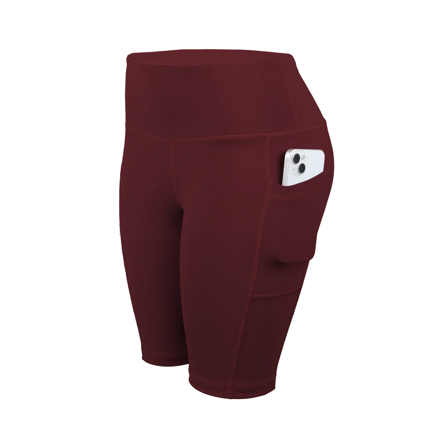 Women Solid Yoga Shorts with 3 Pockets High Waist Butt Lifting Workout Tights Gym Elastic Cycling Shorts Activewear