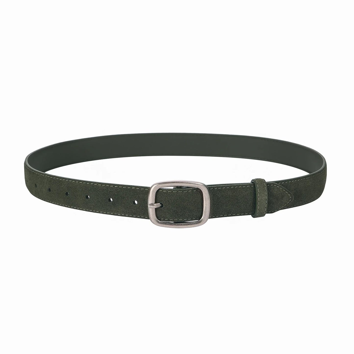 Fashion Suede Cowhide Women‘s Belts Genuine Leather 2.8cm Wide Belt Metal Buckle Women Belt Matched Dress Jeans Skinny Girdle