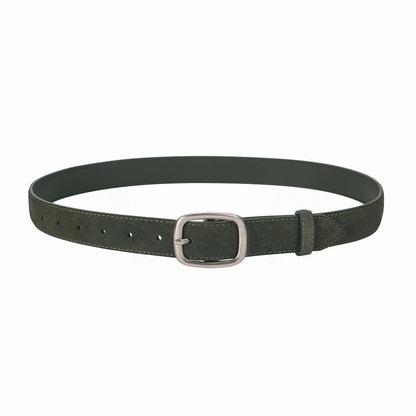 Fashion Suede Cowhide Women‘s Belts Genuine Leather 2.8cm Wide Belt Metal Buckle Women Belt Matched Dress Jeans Skinny Girdle