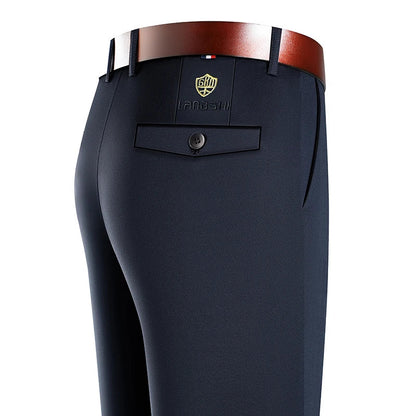 Mens Business Casual Pants Stretch Dress Pants Wrinkle Free Suit Pants Embriodery 4-Way Stretch Formal Dress Pants