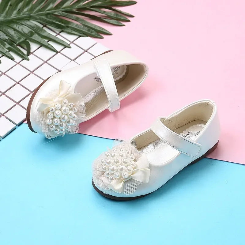 Girls Leather Shoes for Party Wedding Children Rhinestone Shoes Kids Princess Sweet Shoes 2025 Spring Autumn Brand Classic 26-38