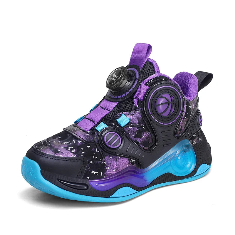 Children's Basketball Shoes Outdoor Anti-slip Cushioned Sneakers Boys Girls Ankle Support Basketball Combat Boots Athletic Shoes