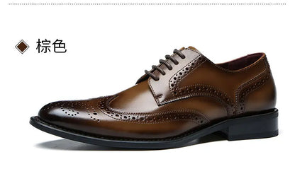2023 High Quality Handmade Oxford Dress Shoes Men Genuine Cow Leather Suit Shoes Footwear Wedding Formal Italian Shoes Hot