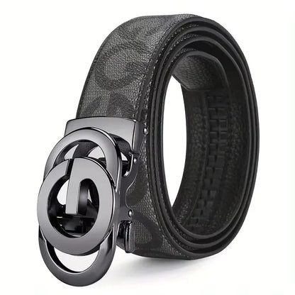 Cintos de couro genuíno para homens e mulheres, fivela automática de metal, marca de luxo, famoso estilo comercial, pulseira jea