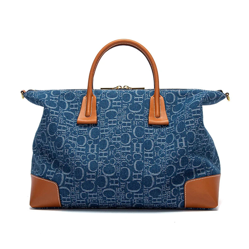 Women's Travel Bag 2025 New Cowboy Splicing Design Tote Bag Women's Large Capacity Crossbody Bag