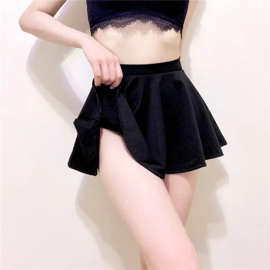 spring summer Fashion High Waist A Line Pleated Mini Bodycon Skirt Sexy Black thin Short Skirts for Women NightClub Wear