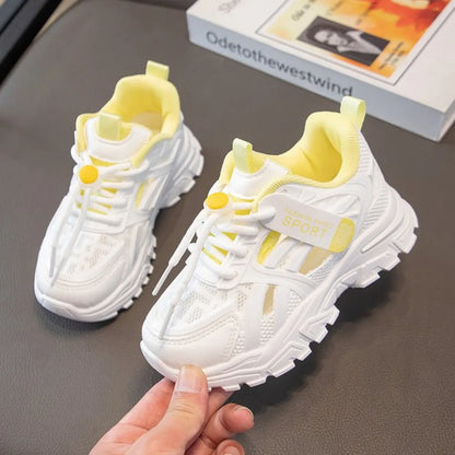 Girls Sports Shoes 2026 Spring and Summer New Children's Casual Mesh Breathable Thick-soled Designer Tennis Sports Shoes