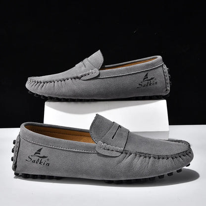 Quality Men's Suede Slip On Loafers Fashion Lightweight Breathable Wallking Driving Shoes Comfort fashion Outdoor Men's Sneakers