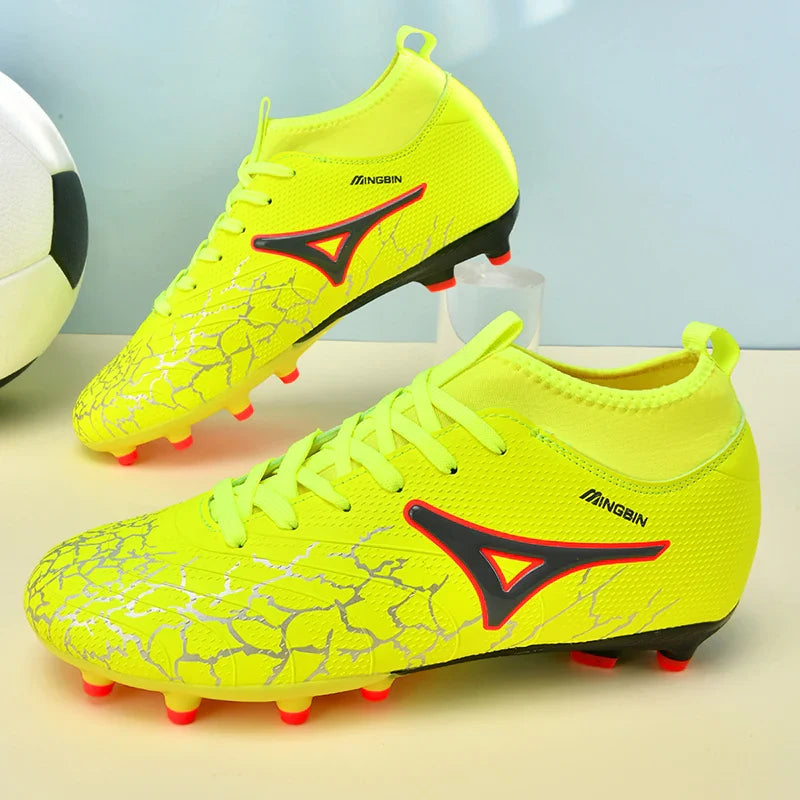 Men Ankle Football Boots Outdoor Grass Cleats Unisex Soccer Shoes Long Society Spikes FG Professional Football Shoes Chuteira