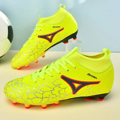 Men Ankle Football Boots Outdoor Grass Cleats Unisex Soccer Shoes Long Society Spikes FG Professional Football Shoes Chuteira