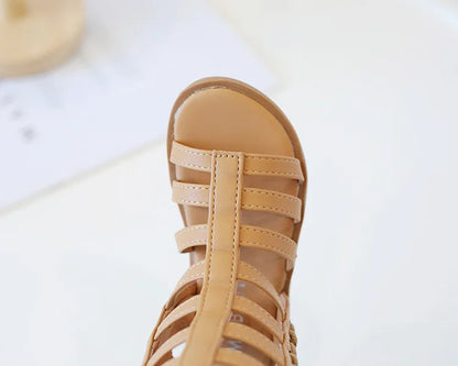 Children Sandals High-top Kids Girls Sandals Baby Sandals High Quality Flat Cut-Outs Beach Sandals