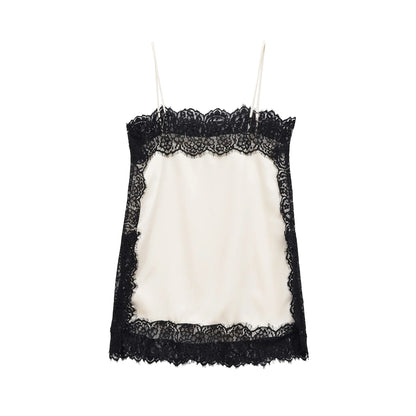 Sexy Chic Satin Lace Square Collar Tops Women Side Split Cami Party Tops Fashion 2025 Evening Club Christmas Girl Tops