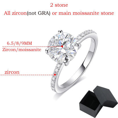 1-3CT D Color Moissanite Ring for Women 925 Sterling Silver Sparkling Lab Diamond Promise Band Valentine's Day Gift