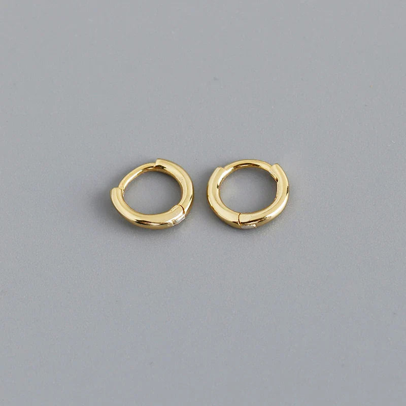 925 Sterling Silver Minimalist Glossy Circle Hoop Earrings for Women Fashion Simple Ear Bone Piercing Jewelry Accessories