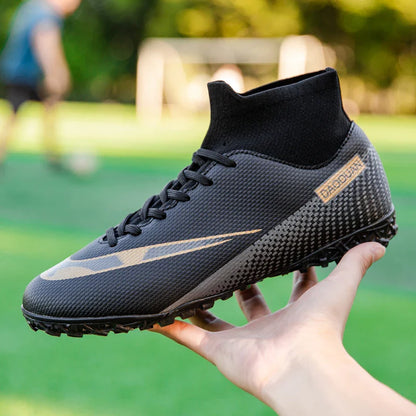 Premium high-top football shoes FG long studs and TF short studs, suitable for both men and women, offer comfort. Sole spikes