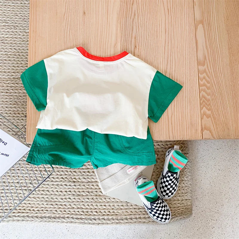 Summer Boys Clothing Set Cute Watermelon Print Tee and Shorts 2 Pcs Boys Suit
