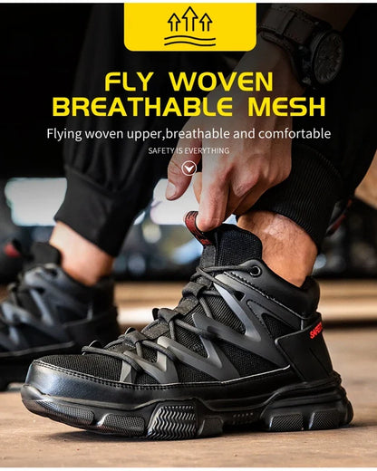 Autumn Work Safety Shoes Men Safety Boots Anti-smash Anti-stab Work Shoes Sneakers Steel Toe Shoes Male Work Boot Indestructible