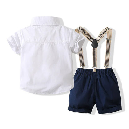 Kids Boys Formal Birthday Outfit Suit Toddler Gentleman Wedding White Shirt 1-7 Years Baby Pants Boys Ceremony Outfits