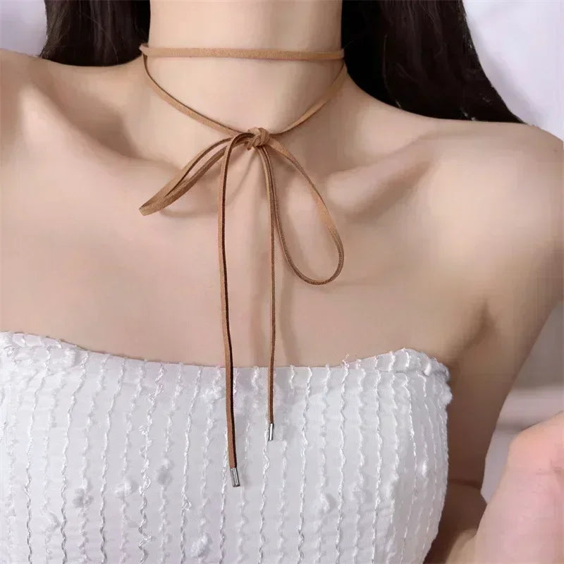 Heart Pendant Necklace for Women Men 85CM Adjustable Pull-out Sweater Chain Fashion Jewelry Accessory Gift