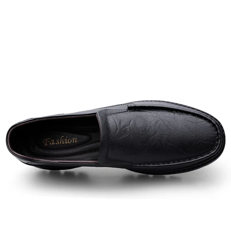 2025 New Summer Leather Shoes, Soft-soled Height-increasing Commuting and Patrol Shoes, High-end Handmade Leather Shoes for Men