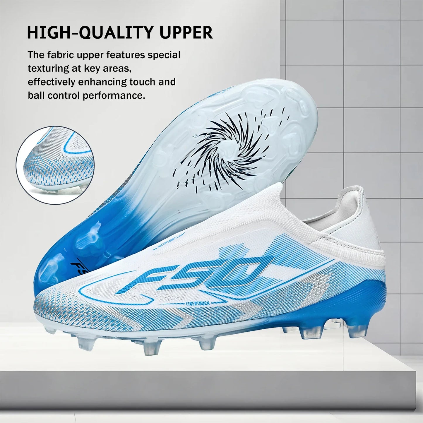 Classic Style AG FG football shoes PU Fabric Ventilated Upper TPU Wearproof Outsole Unisex Kids Outdoor Football Shoes