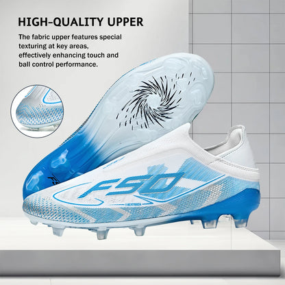 Classic Style AG FG football shoes PU Fabric Ventilated Upper TPU Wearproof Outsole Unisex Kids Outdoor Football Shoes