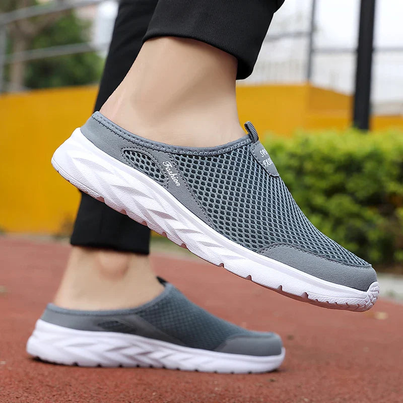 Casual Shoes Men Summer Half Shoes Slippers Slides Slip on Shoes Men Mesh Breathable Soft Comfortable Slippers for Men