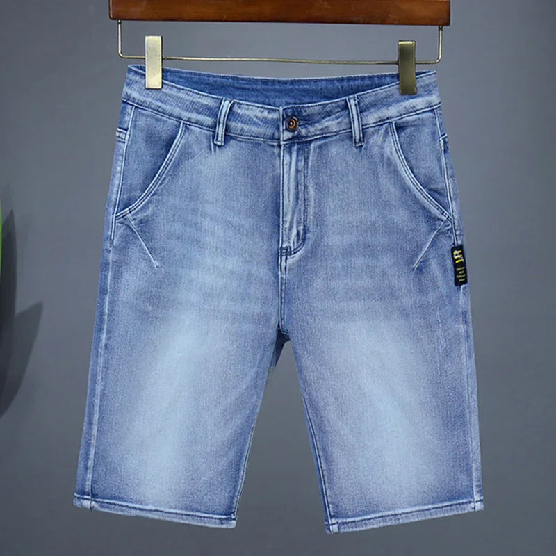 Men's Straight Casual Denim Shorts Simple Solid Cargo Slim Jeans Comfortable Breathable Bermuda Short Pants Summer 2025 Y2K