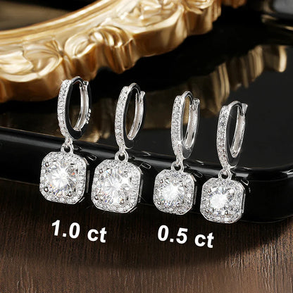 D Color Moissanite Earring 925 Sterling Sliver Plated with White Gold Earring for Women Wedding Engagement Fine Jewelry