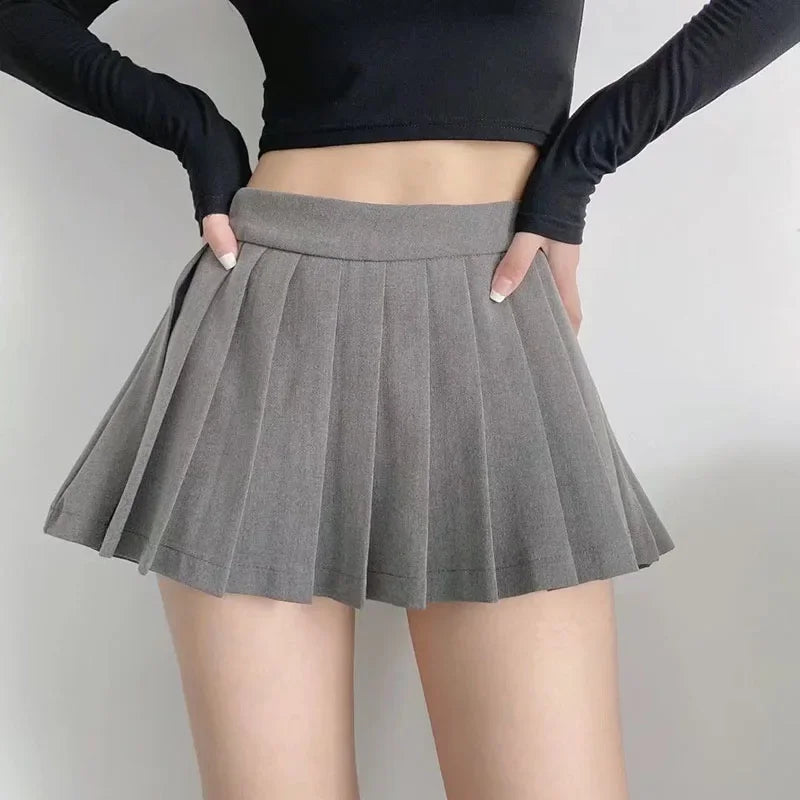 Mooyufon Sexy Women Pleated Skirts High Waist Summer Vintage Mini Skirts Korean Tennis Student White Designed Dance Skirt