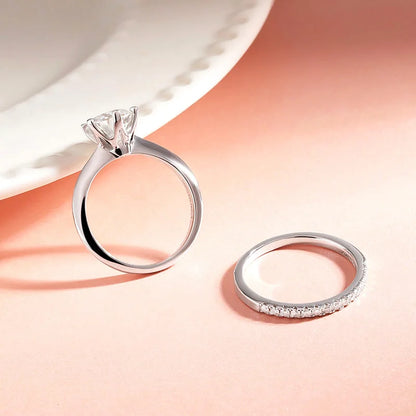 0.23-2CTTW Full Moissanite Wedding Rings for Women Sets Couple Rings 100% 925 Sterling Silver Top Quality Jewelry