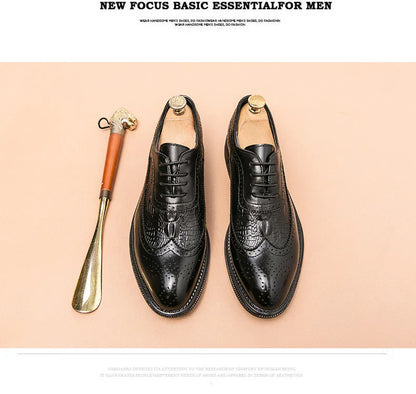 Men Suit Casual Shoes Luxury Men Brogue Dress Shoes Formal Business Leather Shoes Men Brown Wedding Italian Banquet Shoe Size 46