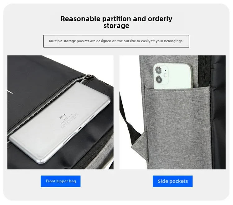New Anti-theft USB Waterproof Hard Case Travel Smart Laptop Motorcycle Backpack Man EVA Fashion Business Men's Shell Backpack