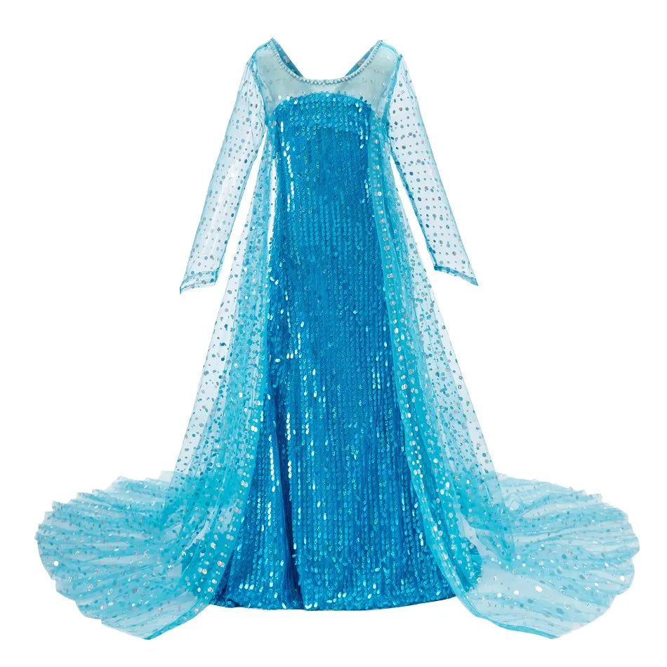 Vestido Elsa 2 Fantasia Meninas 3 5 6 8 10 Anos Infantil Halloween Cosplay Princesa Vestido Aniversário Roupa Festa