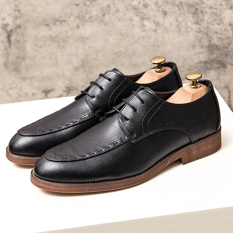 Trend Dress Shoes Man Retro Casual Business Oxfords Leather Shoes Men Formal Social Brogues Wedding Party Leather Shoes For Male