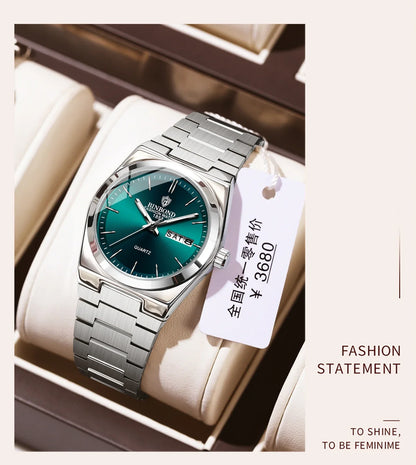 103 Business Women's Quartz Watch Waterproof Double Calendar Night Light Non Mechanical Ultra Thin Women's Quartz Watch