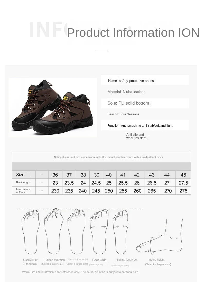 Lightweight Men Safety Botas Men Work Safety Shoes Anti-puncture Steel Toe Cap Non Slip Work Sneakers Male Indestructible  Boots