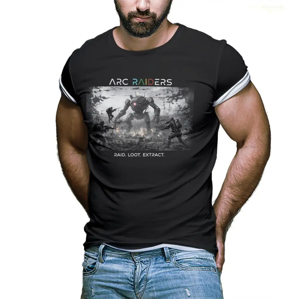 Don't Shoot ARC Raiders Graphic T-Shirt Unisex Trendy Streetwear Oversized Crew Neck Tops New Casual Men's Shirt For Gamers Gift