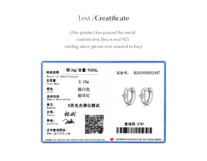 Round Moissanite Ear Buckles Lab Diamond 925 Sterling Silver Engagement & Wedding Hoop Earrings for Women Jewelry Gifts